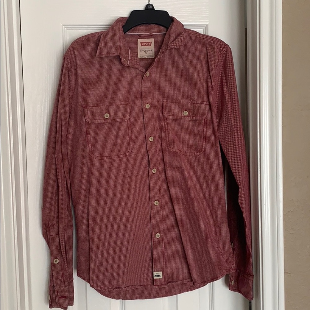 Levi’s Red Plaid Long Sleeve Button Down